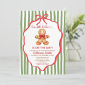 Cute Preppy Gingerbread Christmas Baby Shower  Kaart (Staand voorkant)