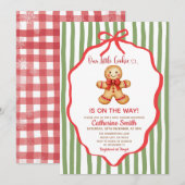 Cute Preppy Gingerbread Christmas Baby Shower  Kaart (Voorkant / Achterkant)