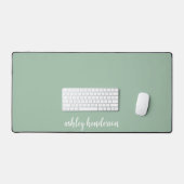 Cute Preppy Pastel Green Full Name Monogram Bureaumat (Keyboard & Muis)