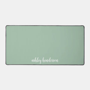 Cute Preppy Pastel Green Full Name Monogram Bureaumat