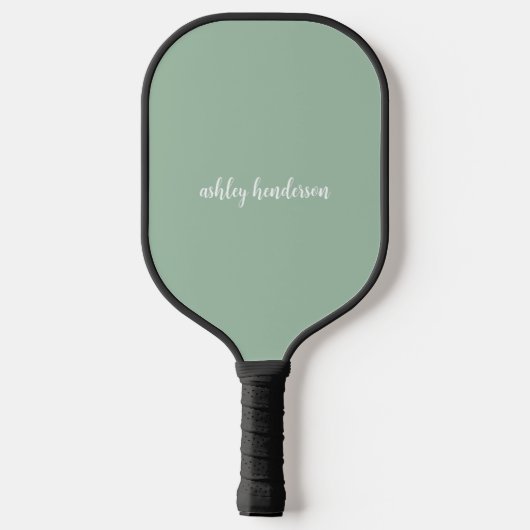 Cute Preppy Pastel Green Full Name Monogram Pickleball Paddle (Achterkant)