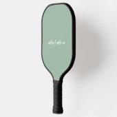 Cute Preppy Pastel Green Full Name Monogram Pickleball Paddle (Links)