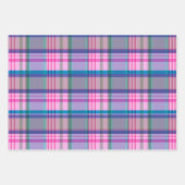 Cute Preppy Retro Pset Patroon in Roze en Blauw Inpakpapier Vel (Voorkant)