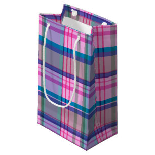 Cute Preppy Retro Pset Patroon in Roze en Blauw Klein Cadeauzakje