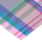 Cute Preppy Retro Pset Patroon in Roze en Blauw Korte Tafelloper (Hoek)