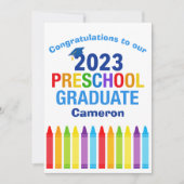 Cute Preschool Afstuderen 2023 Aangepast Afstudere Kaart (Voorkant)