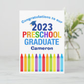 Cute Preschool Afstuderen 2023 Aangepast Afstudere Kaart (Staand voorkant)