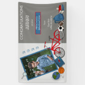 Cute Preschool Afstuderen Photo - Boy Spandoek (Verticaal)