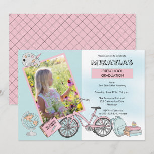 Cute Preschool Foto Girl Graduparty Kaart