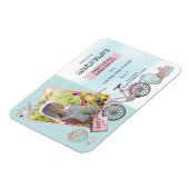 Cute Preschool Foto Roze Blue Afstuderen Magnet Magneet (Linkerzijde)