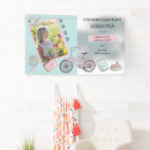 Cute Preschool Photo Girl Gefeliciteerd Spandoek (Insitu)