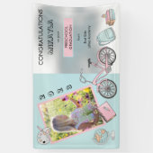 Cute Preschool Photo Girl Gefeliciteerd Spandoek (Verticaal)