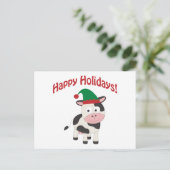 Cute Prettige feestdagen Kerstmis Elf Koe (Staand voorkant)