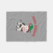 Cute Prettige feestdagen Kerstmis Elf Koe Fleece Deken (Voorkant (Horizontaal))