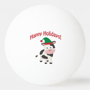 Cute Prettige feestdagen Kerstmis Elf Koe Pingpongbal