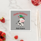 Cute Prettige feestdagen Kerstmis Elf Koe Servetten (Insitu)