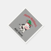 Cute Prettige feestdagen Kerstmis Elf Koe Servetten (Hoek)