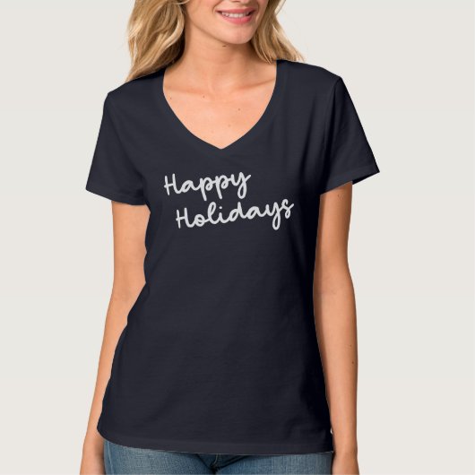 Cute Prettige feestdagen Whimsical Script Letterin T-shirt (Voorkant)