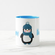 Cute Prettige feestdagen Winter Penguin Coffee Mok