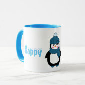 Cute Prettige feestdagen Winter Penguin Coffee Mok (Voorkant links)