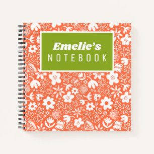 Cute pretty flowers and buzzing insects girls notitieboek