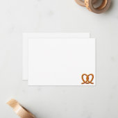 Cute Pretzel Drawing Blank Notitiekaartje (Voorkant / Achterkant in situ)