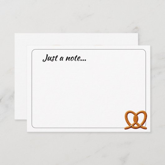 Cute Pretzel Drawing Custom Just a Note Notitiekaartje (Voorkant / Achterkant)