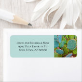 Cute Prickly Pear Cactus Green Return Address Etiket (Insitu)
