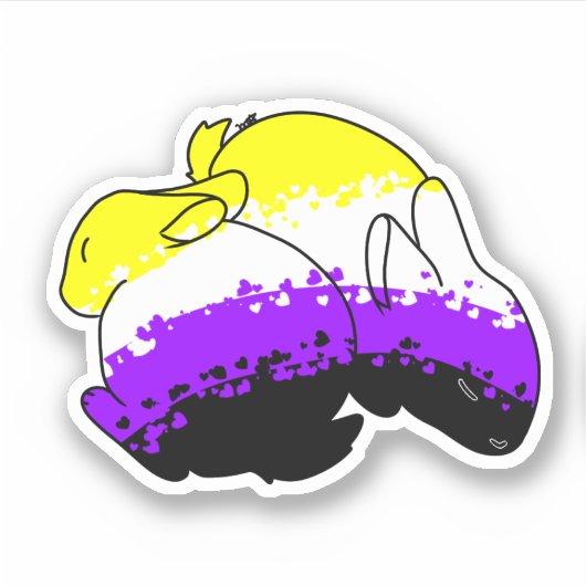 Cute pride bunny nonbinary sticker lgbt gay (Voorkant)