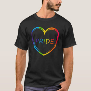 Cute Pride Heart Lgbtq Lesbian Rainbow Apparel Gay T-shirt