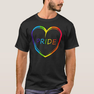 Cute Pride Heart Lgbtq Lesbian Rainbow Apparel Gay T-shirt