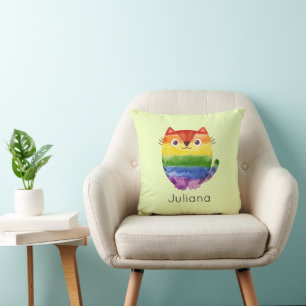 Cute Pride Kat Waterverf Kussen