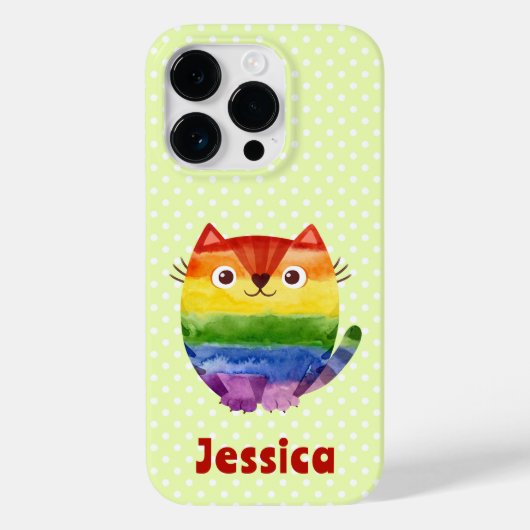 Cute Pride Kat Waterverf Personalized Case-Mate iPhone Case (Achterkant)