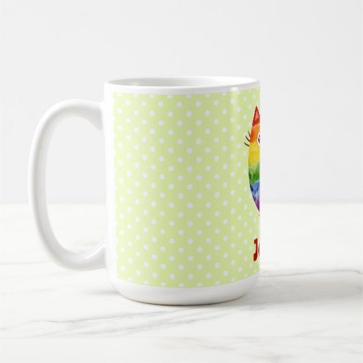 Cute Pride Kat Waterverf Personalized Koffiemok (Links)
