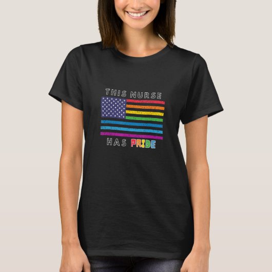 Cute Pride Nurse Graphic Flag  LGBTQ Support Wear T-shirt (Voorkant)