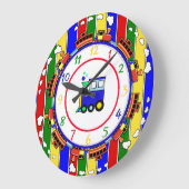 Cute Primary Colors Choo Choo Train Grote Klok (Hoek)