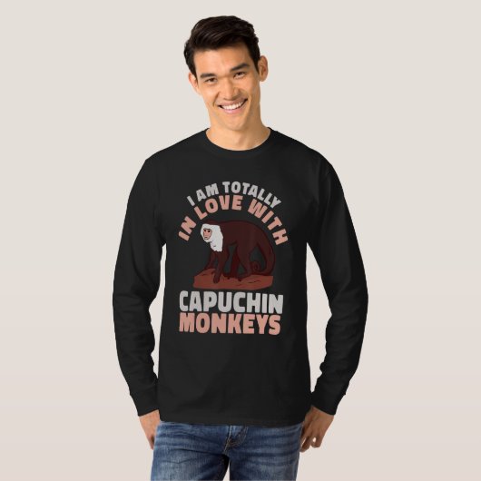 cute Primate I am totally in love with Capuchin Mo T-shirt (Voorkant volledig)