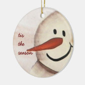 Cute Primitive Art Snowman Keramisch Ornament (Links)