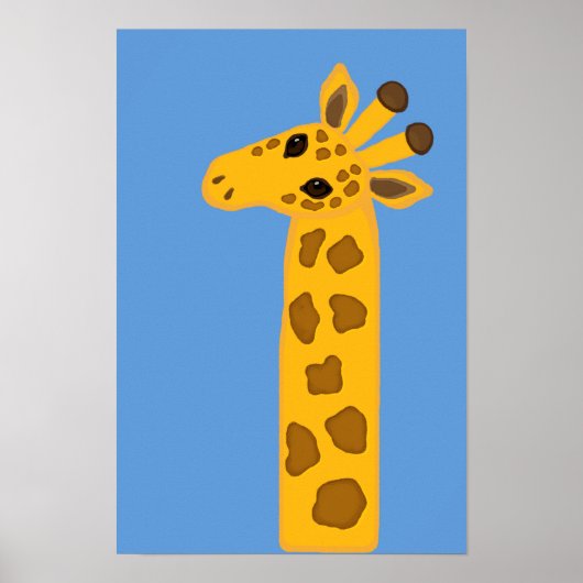 Cute Primitive Baby Giraffe Simple Safari Animal Poster (Voorkant)