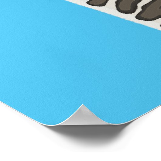 Cute Primitive Baby Zebra Cartoon Safari Animal Poster (Hoek)