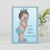 Cute  Prince Baby shower Kaart (Staand voorkant)