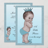 Cute  Prince Baby shower Kaart (Voorkant / Achterkant)