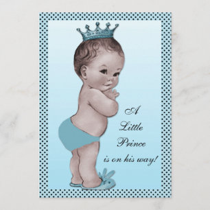 Cute Prince Baby shower Kaart