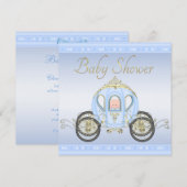 Cute Prince Coach Blue Baby shower Kaart (Voorkant / Achterkant)