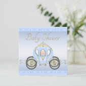 Cute Prince Coach Blue Baby shower Kaart (Staand voorkant)