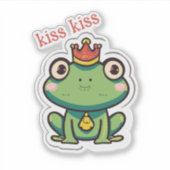 Cute Prince Frog Sticker (Voorkant)