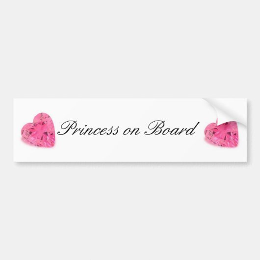 Cute Princess aan boord van Bumpersticker (Voorkant)