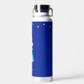 Cute Princess and Stars on Royal Blue Water Bottle Waterfles (Achterkant)