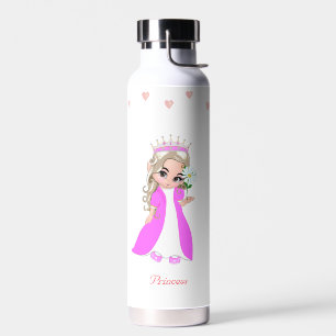 Cute Princess and Stars on White Water Bottle Waterfles