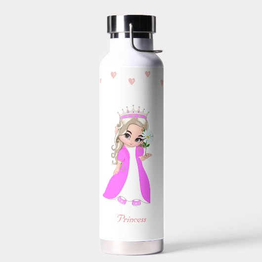 Cute Princess and Stars on White Water Bottle Waterfles (Links)